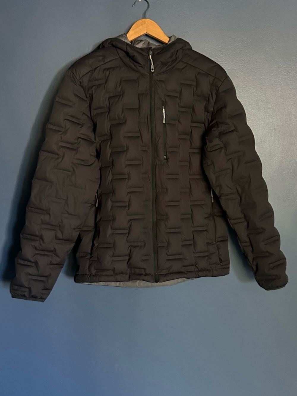 Mountain Hardwear StretchDown DS Men's Dark Gray Hooded Puffer Jacket